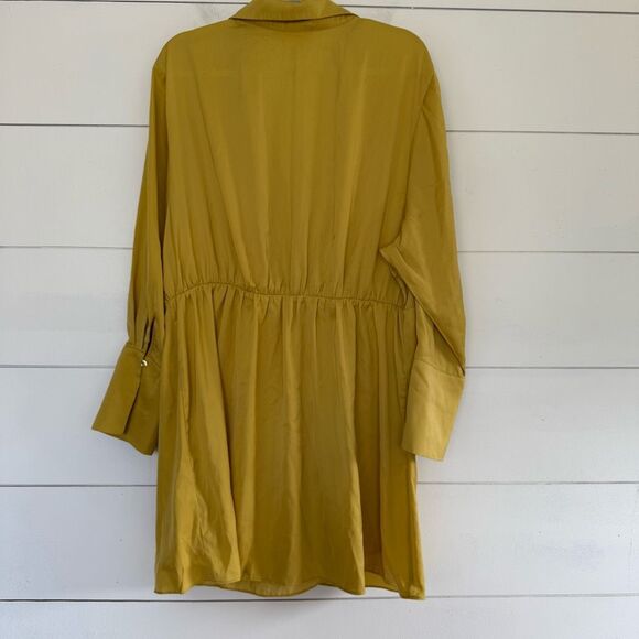 H&M Women’s XL Dark Yellow Faux Wrap Dress - Picture 4 of 5